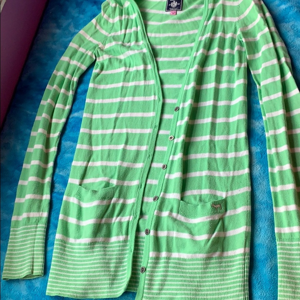 Victoria’s Secret pink lime green cardigan